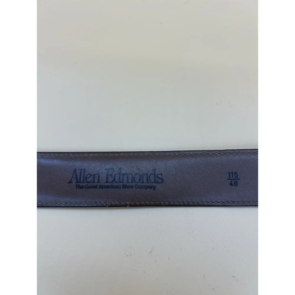 Allen Edmonds Black Calfskin Leather Dress Belt Silver Buckle Size 46 USA 39501